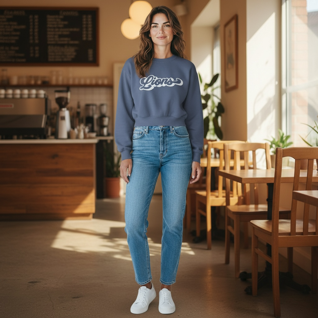 Lions Graphic Sweatshirt Crop